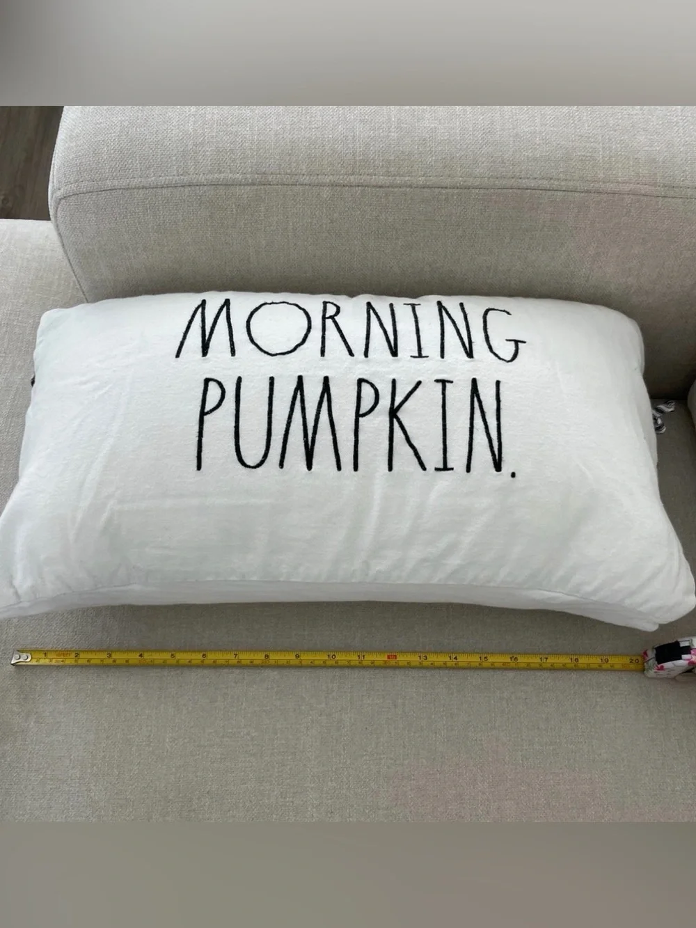 Morning pumpkin pillow by Rae Dunn